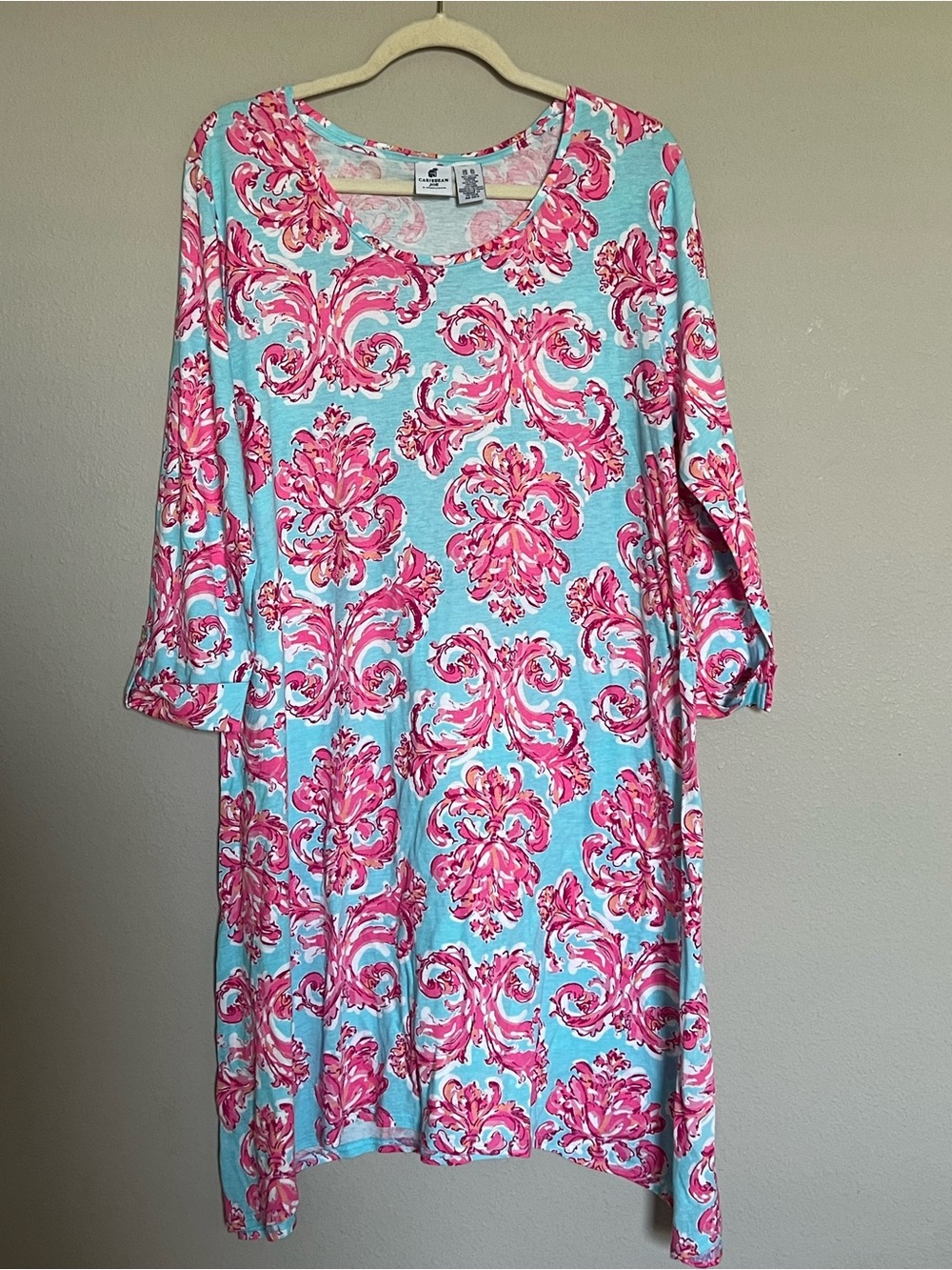 Caribbean Joe NWT Tropical Resort Chic Shift Dress XL Coastal Preppy Summer - Picture 2 of 9